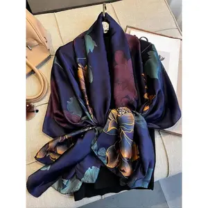 Women's Floral Print Scarf, 2024 New Style Fashionable Silk Scarf for Daily and Party Wear, Spring Summer Fashion Casual Versatile Scarf for Women