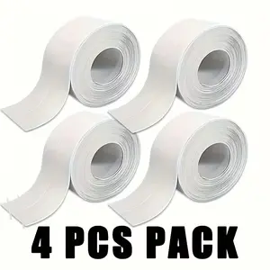 4pcs Set - Long-lasting Self-adhesive Waterproof Tape, Long-lasting Waterproof Strips Suitable for Bathrooms And Kitchens, Jointing Tape, Immediate Use, No Tools Required, Ready to Use After Application, Essential Bathroom Item, Toilet Tape