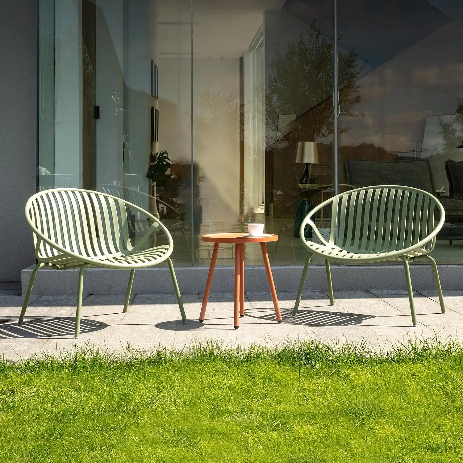 Werph 3-Piece Outdoor Patio Furniture Set - Bistro Table & 2 Porch Chairs, Deck Conversation Set for Garden, Poolside