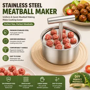 Stainless Steel Meatball Maker Kitchen Mold Spoon, Easy Fish Balls Cooking Tool, Home Use Meatball Making Gadget