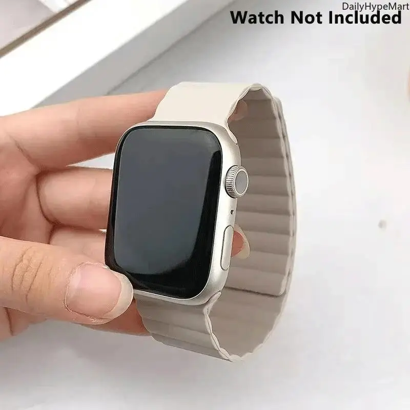 Silicone Magnetic Loop Apple Watch Band, Soft Adjustable Wearable Tech Accessory, 38-49mm Strap for iWatch Series 9-3, Durable Weather-Resistant with Deployment Clasp, Active Lifestyle Fashion Accessory, Accessories