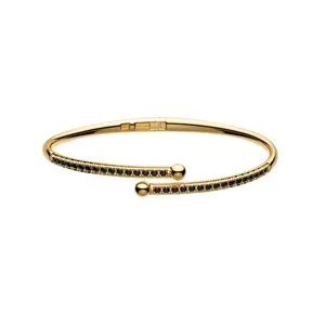 YENAÉ Honeycomb Bracelet - 18K Gold Plated | Adjustable | Black Spinel Gemstones | Skin-Friendly | Nickel & Lead-Free | Hand Polished | Gift-Ready