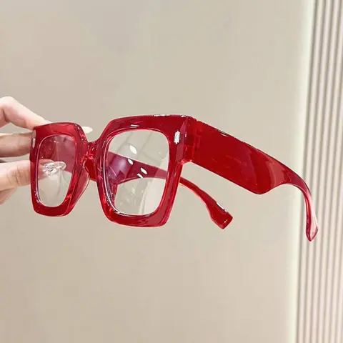 Unisex Simple Style Plain Color  Eyeglasses, Square Frame Eyewear, Trendy Casual Eyeglasses for Everyday Use, Fashion Accessories for Outdoor Activities