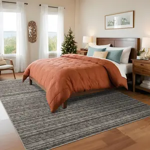 【GARVEE】Printed Braid Rugs for Entryway Rugs 4x6 Washable Area Rugs with Rubber Backing Living Room Soft Rugs Transitional Indoor Floor Carpet for Dining Room Living Room Bedroom, Grey