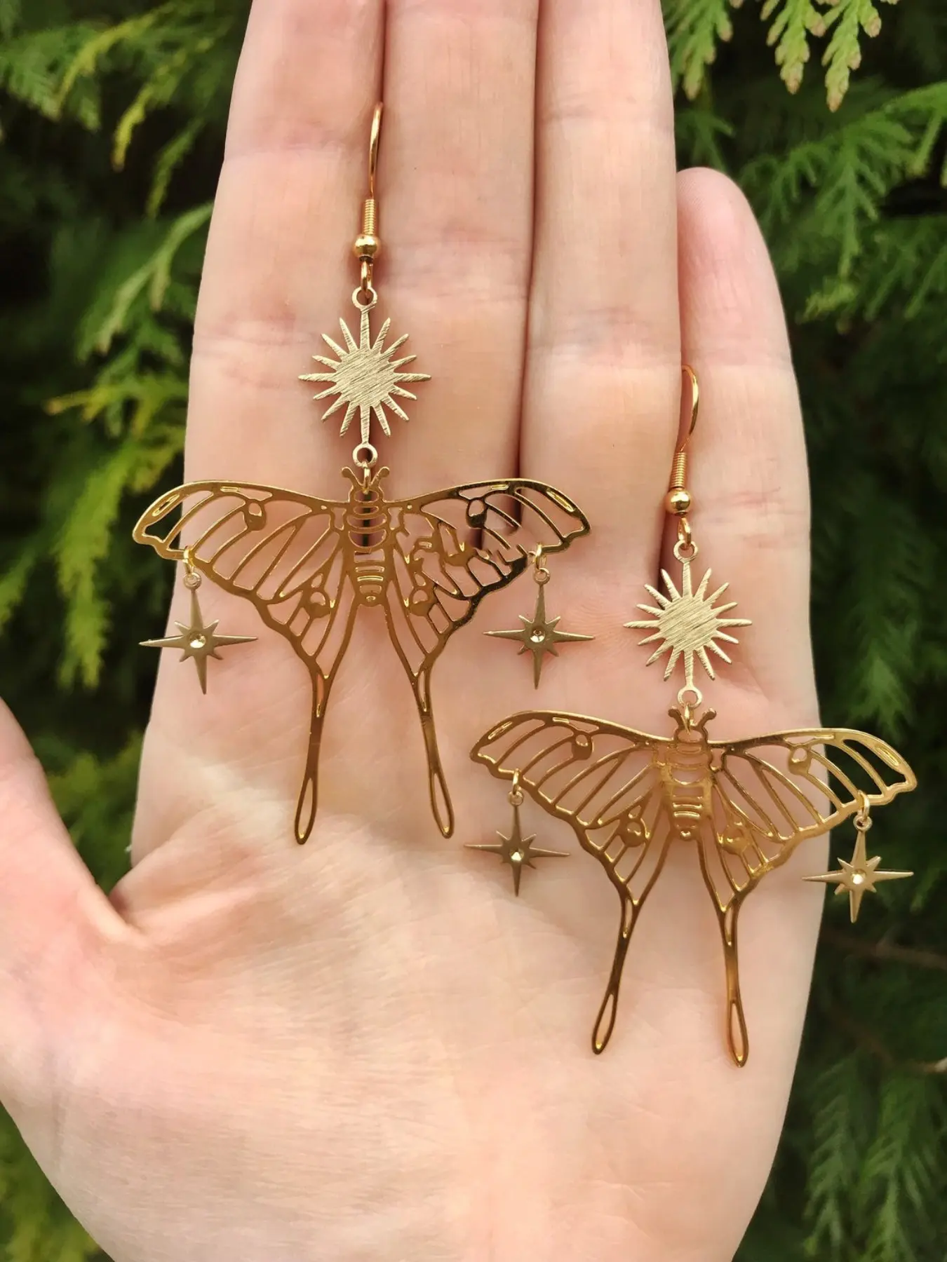 Women's Fashion Earrings, Retro Boho Style, Hollow Moth Butterfly Design, Ethnic Wind, Perfect for Daily Wear, Ideal Gift Choice, Dangling Earrings, Bohemian Earrings, Dangly Earrings