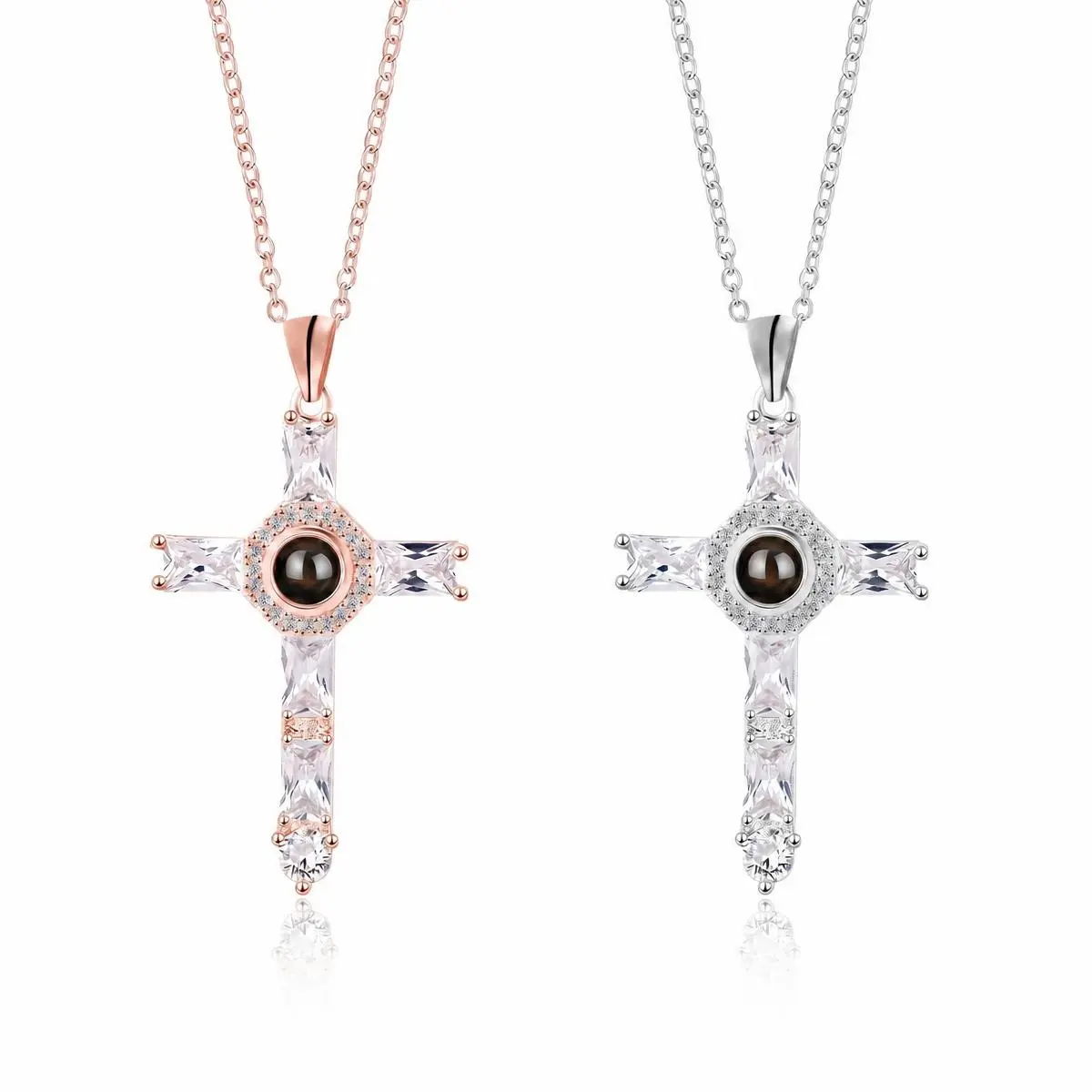 Cross Necklace with Lord's Prayer Inscription - Exquisite Design, Rose Gold & Silver Options, 2-Piece Gift Set, Meaningful Religious Costume Jewelry for Loved Ones, Daily Faith Expression Fashion Accessory