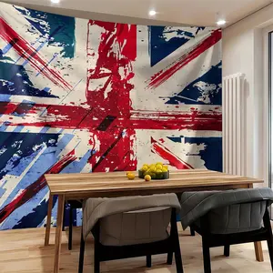 Grunge Union Jack Tapestry, UK Flag British Wall Hanging, Vintage Union Jack Tapestries, Aesthetic Wall Blanket, Edgy Backdrop Decor for UK Themed Bedroom, Dorm & British Home Decor Gift