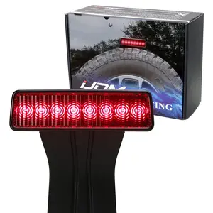iJDMTOY Super Red LED 3rd Brake Light with F1 Strobe Feature For Jeep 2007-2017 Wrangler JK, Black Housing High Mount Third Brakelamp Assembly Powered by 8 Red LED Emitters