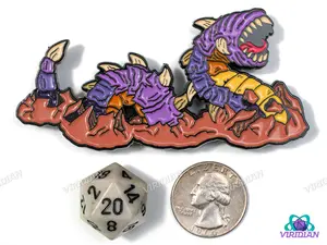 Pin Pals: Purple Worm | Large Metal Enamel Lapel Pin (1) | D&D-esque, Dnd, Fantasy Art