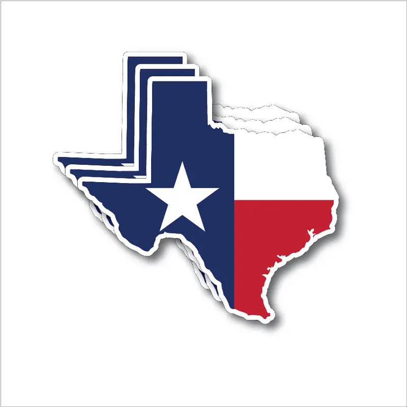 2 pack Texas Flag Sticker Decal for Car Truck SUV Window Graphic - Made of 3M Vinyl