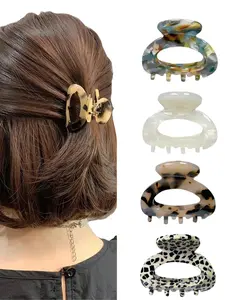 4pcs Leopard Print Hair Clips, Hair Clip Set, Hair Claws Set for Women, Elegant Summer Style Small Hair Accessories, Perfect for Daily & Hairstyles Decorations