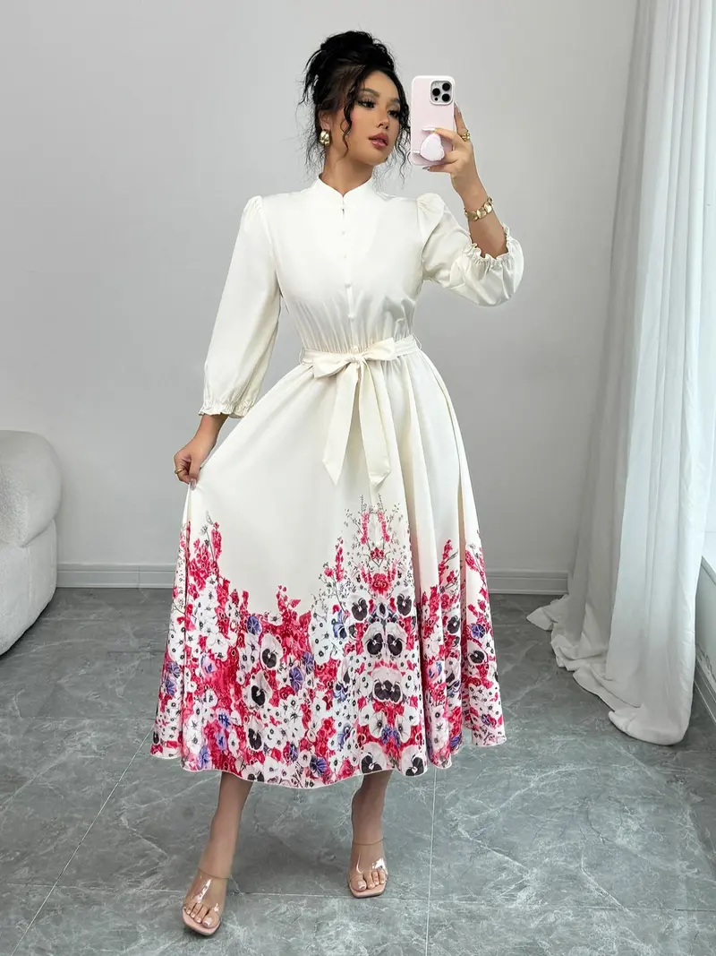knee length dresses for ladies Cashmere Long Sleeve Belted Dress – Elie Tahari main image 1