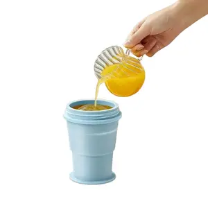 Collapsible Ice Cup For Drinks, 2 In 1 Portable Silicone Ice Maker With Straw, Leak Proof Reusable Easy To Clean, Perfect For Summer Vacation Beach Pool Party Camping Hiking Home Kitchen Use, Trendy Summer Accessories Cool Stuff For Men Women