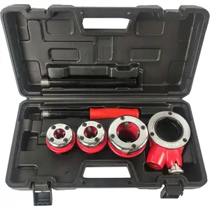 (R) Pipe Threading Tool with Ratchet Handle 3 Stock Dies 1/2", 3/4", 1" (NPT) plumbing