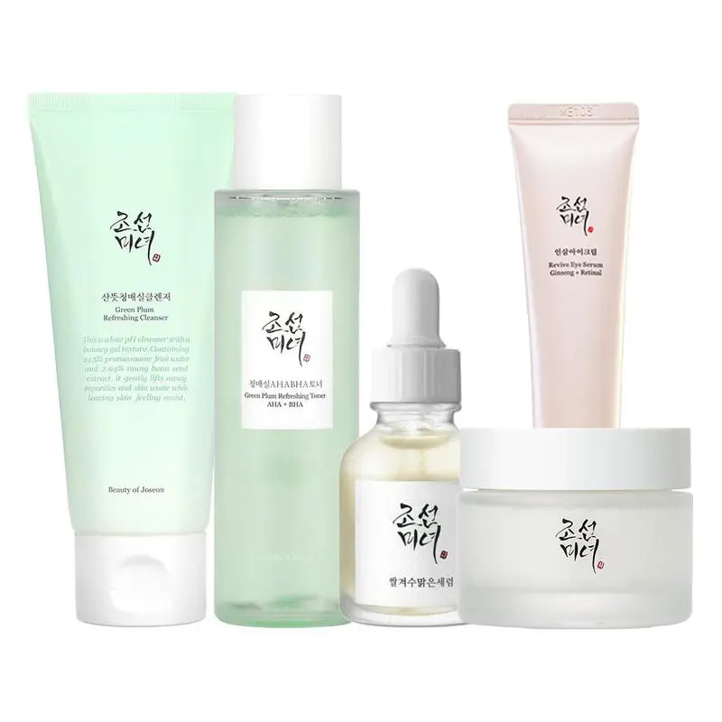 Beauty of Joseon Korean Classic Skin Starter Set Beginner Friendly Skincare Bundle with Green Plant Moisturizer Toner Serum & Cream