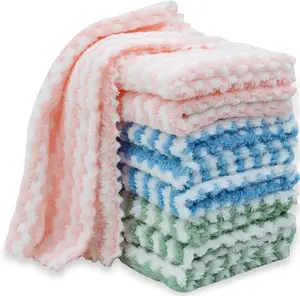 10PACK Kitchen Cleaning Cloths, Microfiber Dish Cloths: All-Purpose Washing/Soft/Lint Free/Absorbent/Quick Dry Reusable Washable Towels for Bathroom/Car/Glass, 10''x10''