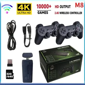 Wireless Retro Game Console, Built in 20,000+ Free Classic Games, 9 Emulators, Plug & Play Video Game Stick 4K HDMI Output for TV with Dual 2.4G Wireless Controllers, Birthday Gifts for Boys and Girls