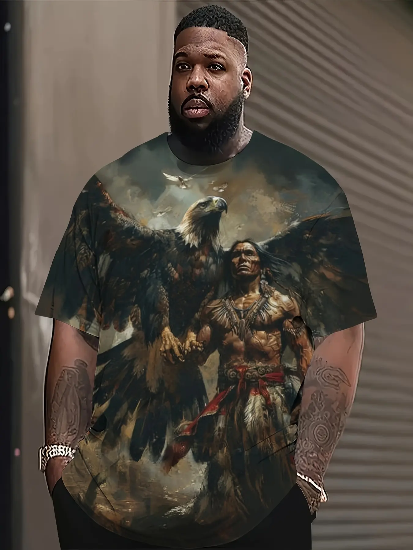 3D Plus Size Men'S Quick Dry!Indian And Print Short Sleeve, Bold And Unique