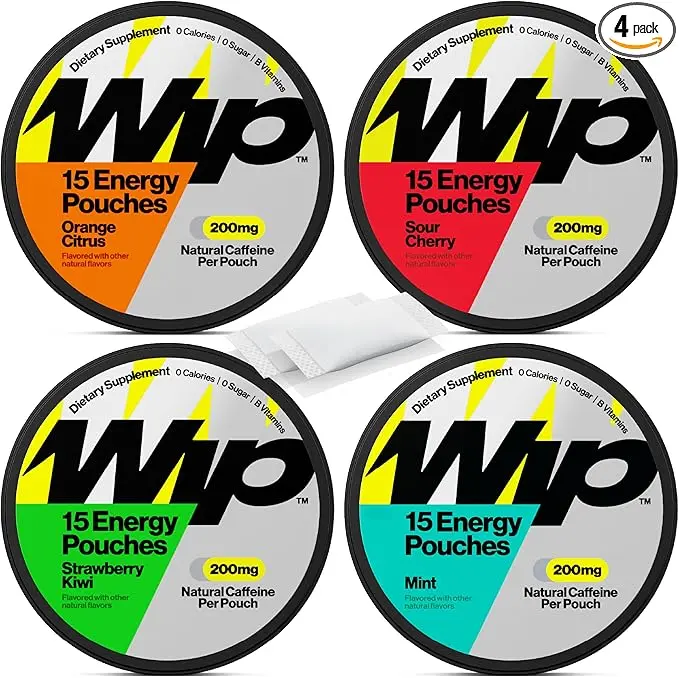 Wip Energy Pouches 100mg of Caffeine and Vitamins and Minerals. No Nicotine 10 pouches