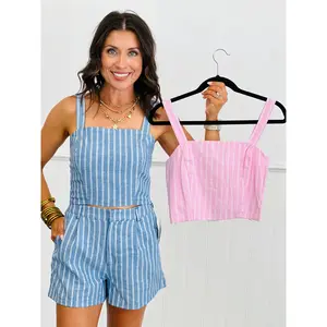 Striped Sleeveless Top (Reg.)- 2 Colors