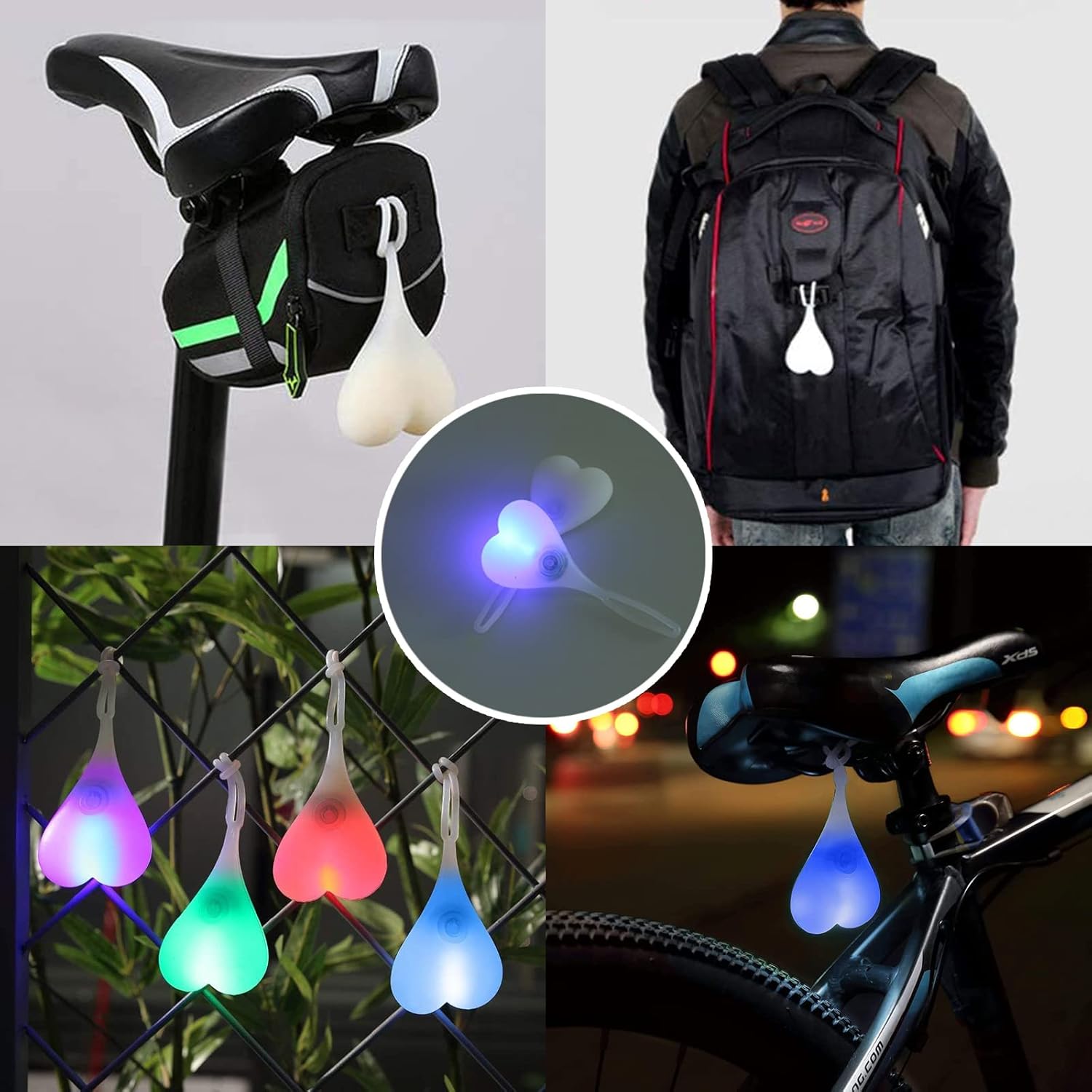 LED Bike Taillight Super Bright Waterproof Bicycle Rear Light 3 Modes Safety Warning Light Night Riding Essential Reflector MTB Road Bike Accessories for Men Women Kids Portable Easy Install Cycling Seat Back Safety Lamp