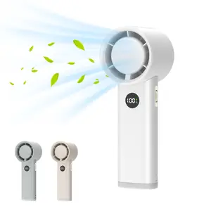 Portable Handheld Fan with 100 Wind Speeds, Mini Bladeless Design with LED Flashlight, USB Rechargeable Electric Lash Fan