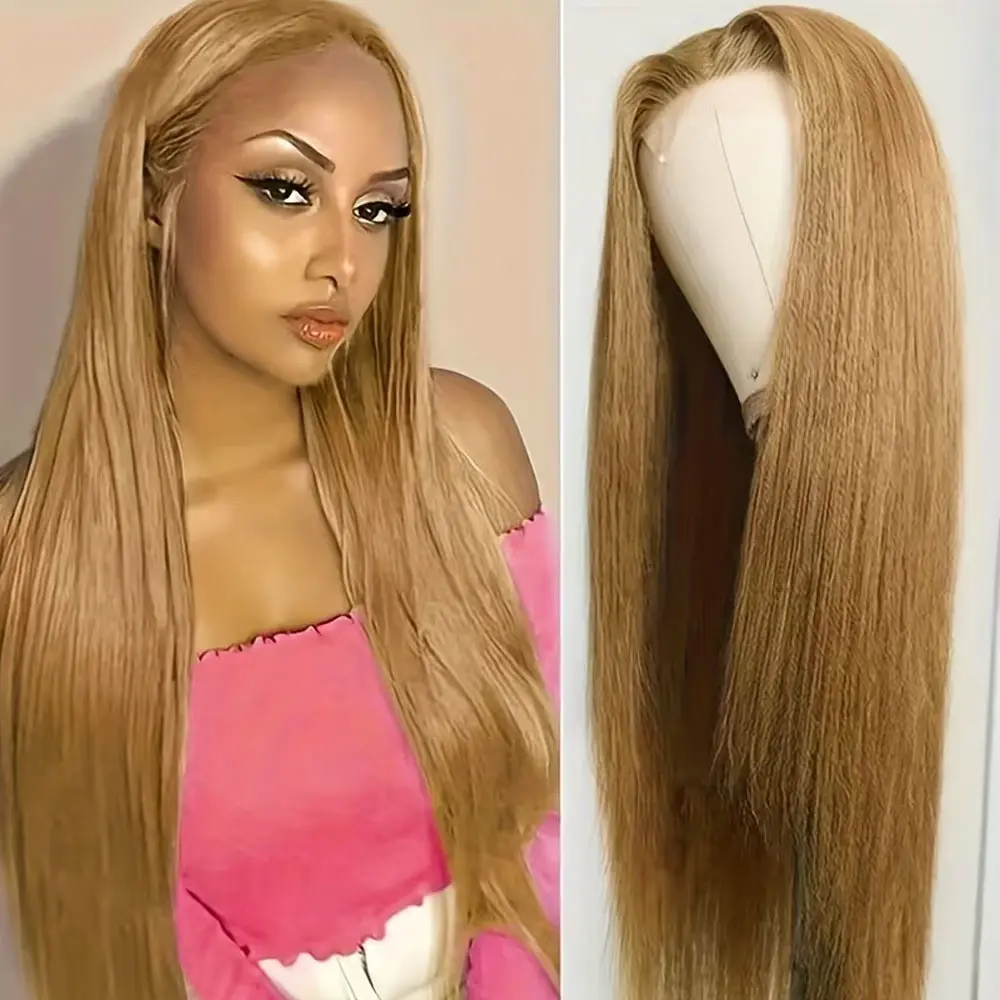 Long Blonde Straight Lace Front Wig 13x4 HD Lace, Pre-Plucked Hairline, Glueless Design for Women, Heat Resistant Fiber, Perfect for Daily Wear, Parties, and Special Occasions, Special Occasion Wig | Fashion Hairstyle | Lace Wig