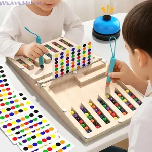 Montessori Magnetic Maze Board Toy Set, Wooden Educational Puzzle for Kids, Color Cognition & Logic Thinking Training Game, Improve Hand-Eye Coordination, Interactive Early Learning Sensory Toy, Perfect Gift for Toddlers Preschool Boys Girls