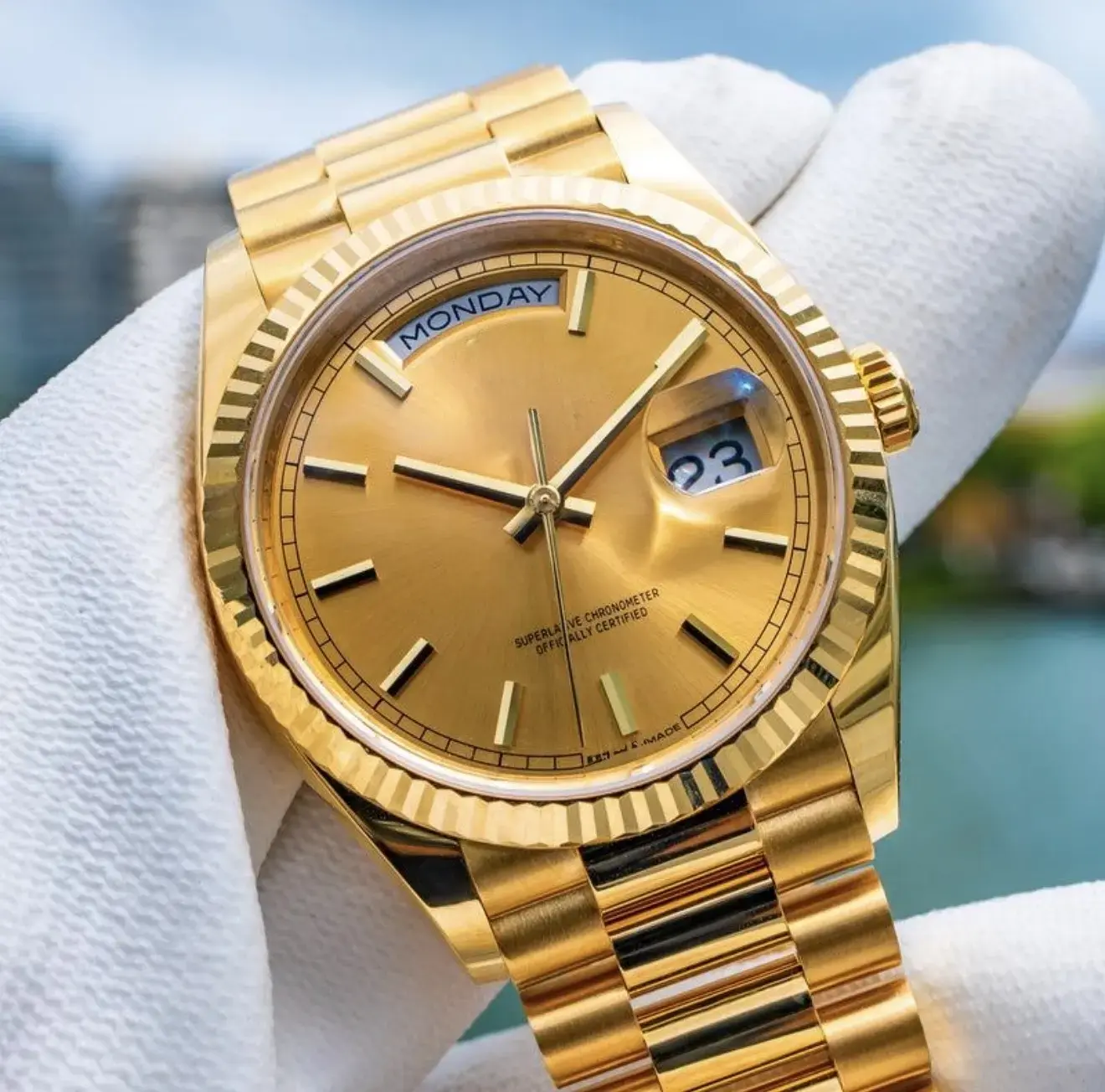 VGTIMER Men's 41mm Luxury Day-Date-Just Watch with LOGO, Stainless Steel Water-Tight High-End Durable Mechanical Business Timepiece, Men's Accessories, Durable Mechanical Watches
