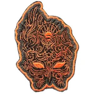 silver flames mask patch- silver