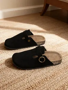 Women's One-Step Slip-On Platform Mules Clogs, Casual Fashion Shoes, Adjustable Buckle, Comfortable Soft Sole, All Season Wear