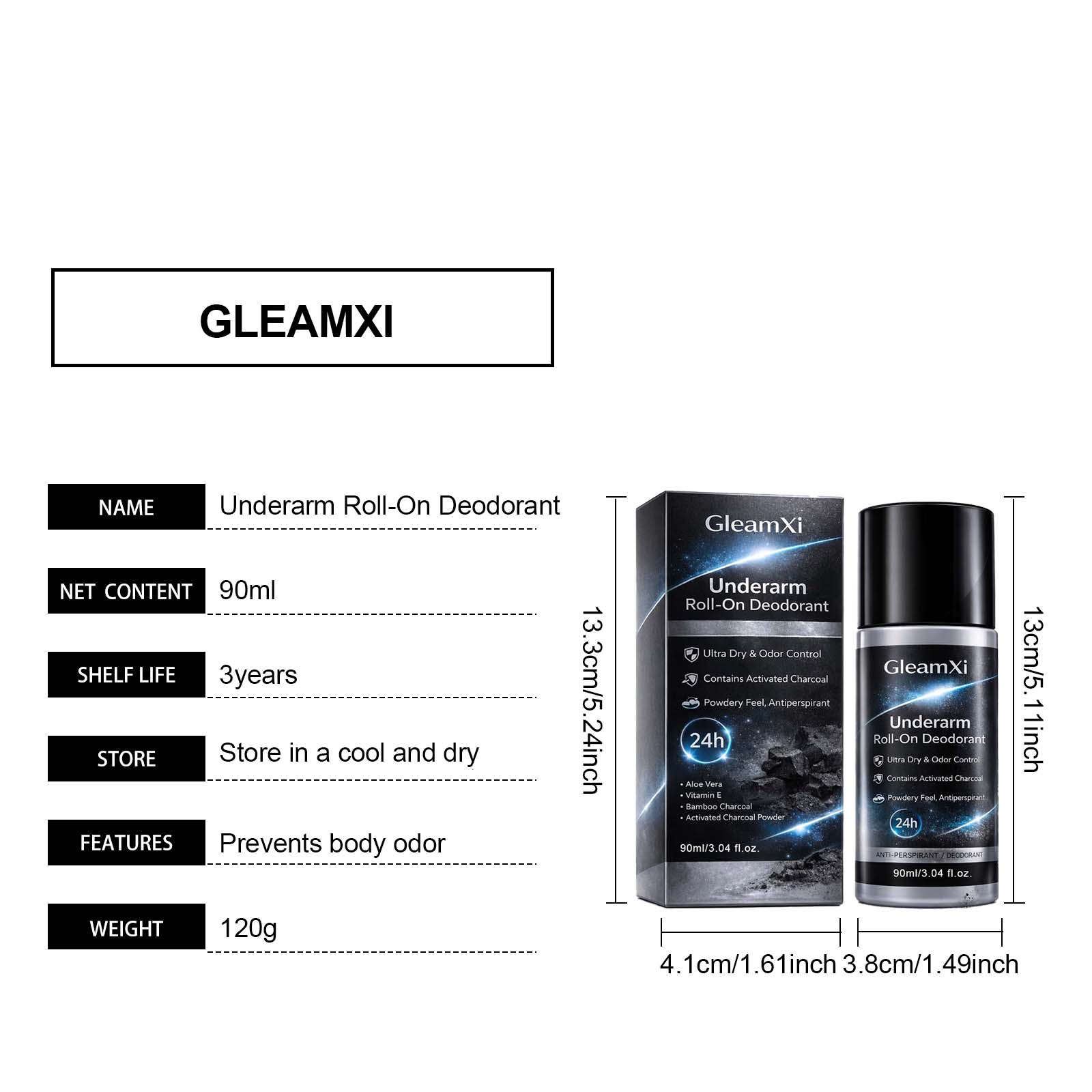 Underarm Roll-On Deodorant 24H Long Lasting Antiperspirant with Activated Charcoal Aloe Vera for Daily Use Ultra Dry Odor Control Gentle Skin Friendly Deodorant for Men Women Underarm Roll-On Deodorant 24H Long Lasting Antiperspirant with Activated Charcoal Aloe Vera for Daily Use Ultra Dry Odor Control Gentle Skin Friendly Deodorant for Men Women