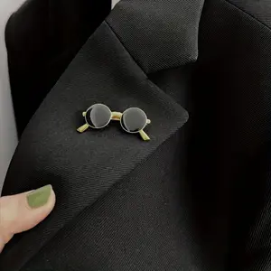 2pcs Elegant Sunglasses Shape Brooch Jewelry Fashion Accessory for Women Vintage Style Clothings Decoration