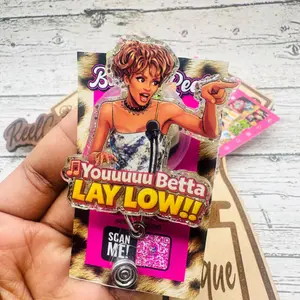 Youuu Betta Acrylic Badge Reel Healthcare ID Clip