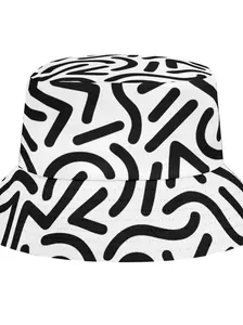 Unisex Sun Hat with Multilingual Letter Print, Upf 50+ Adjustable Bucket Cap, UV Protection, Stylish Outdoor Accessory