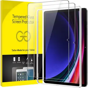 Screen Protector for Samsung Galaxy Tab S9 11-Inch and Galaxy Tab S10 Lite / S10 FE / S9 FE 10.9-Inch, with Easy Installation Frame, Tempered Glass Film, HD Clear, 2-Pack-USA