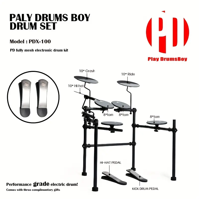 Play DrumsBoy PDX100 Electronic Drum Set High Quality Foldable Portable Adjustable Performance Grade Percussion Instrument drum set