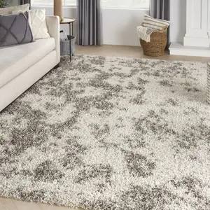 Nourison Amore Cobble Stone Shag Area Rug AMOR4 7'10" x 10'10"