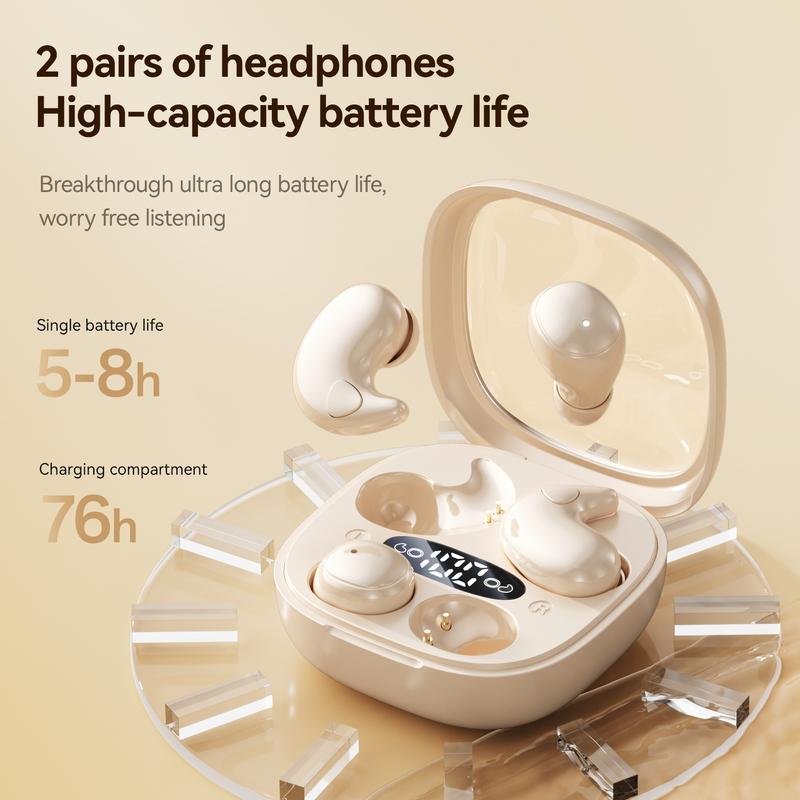 CHENRUIDA 2 Pairs Mini Bluetooth Earbuds, Nearly Invisible Sleep Headphones Set, 360° Surround Sound Experience, Superior Battery Life, with Portable Charging Case, Perfect for Sleeping, Sports, Studying and Relaxing
