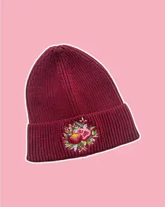 Pomegranate Embroidered Rib Knit Beanie | Gift for Fantasy Lovers | Winter Fashion | Fantasy Fashion | Bookish Hats