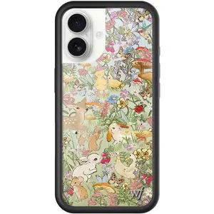Wildflower Cases - Compatible with Apple iPhone 17 | Protective Black Bumper, 4ft Drop Test Certified, Small Business | Green Forrest Baby Animals Aesthetic Cute Trendy| Collab - Taylor Giavasis