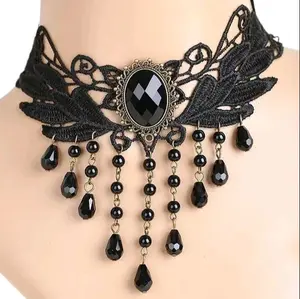 Gothic Victorian Black Lace Necklace