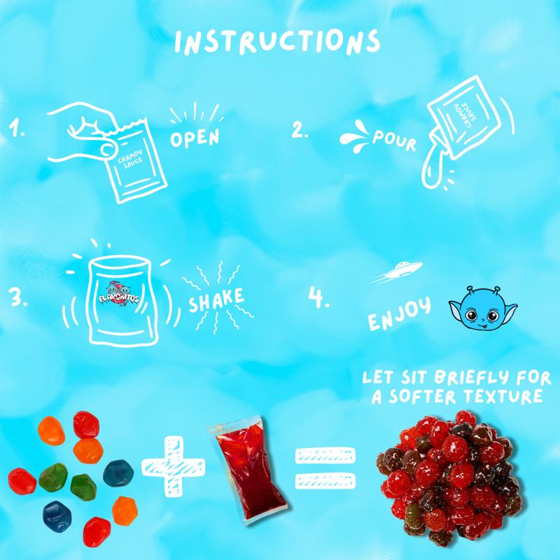 Flavoritos Chamoy Gummies, Variety 4-Pack - With Chamoy Packets Sweet and Chili Candy Snack