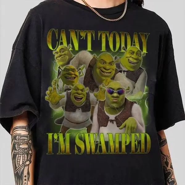 Can't Today I'm Swamped Shirt, Funny Shrek Trending T-shirt All Size