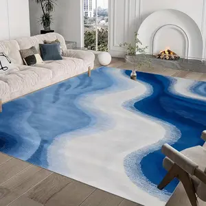 Abstract Wave Pattern Floor Mat, 1 Count Non-slip Soft Floor Carpet, Decorative Area Rug for Home Living Room Bedroom, Home Decor