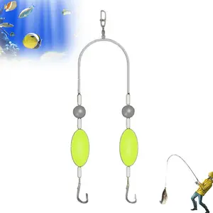 Double-Hook Reverse Bottom Rig, 2025 Anti-Tangle Free Floating Fishing Lures for Freshwater and Saltwater, Snag Resistant Swimming Bait or Surf Fishing in freshwter and Saltwater
