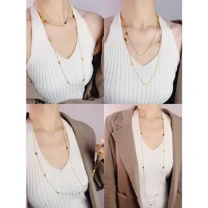 Luxury Long Fashion Pig Nose Necklace for Women Unique European American Niche Design Delicate Double Layer Wearing Necklaces
