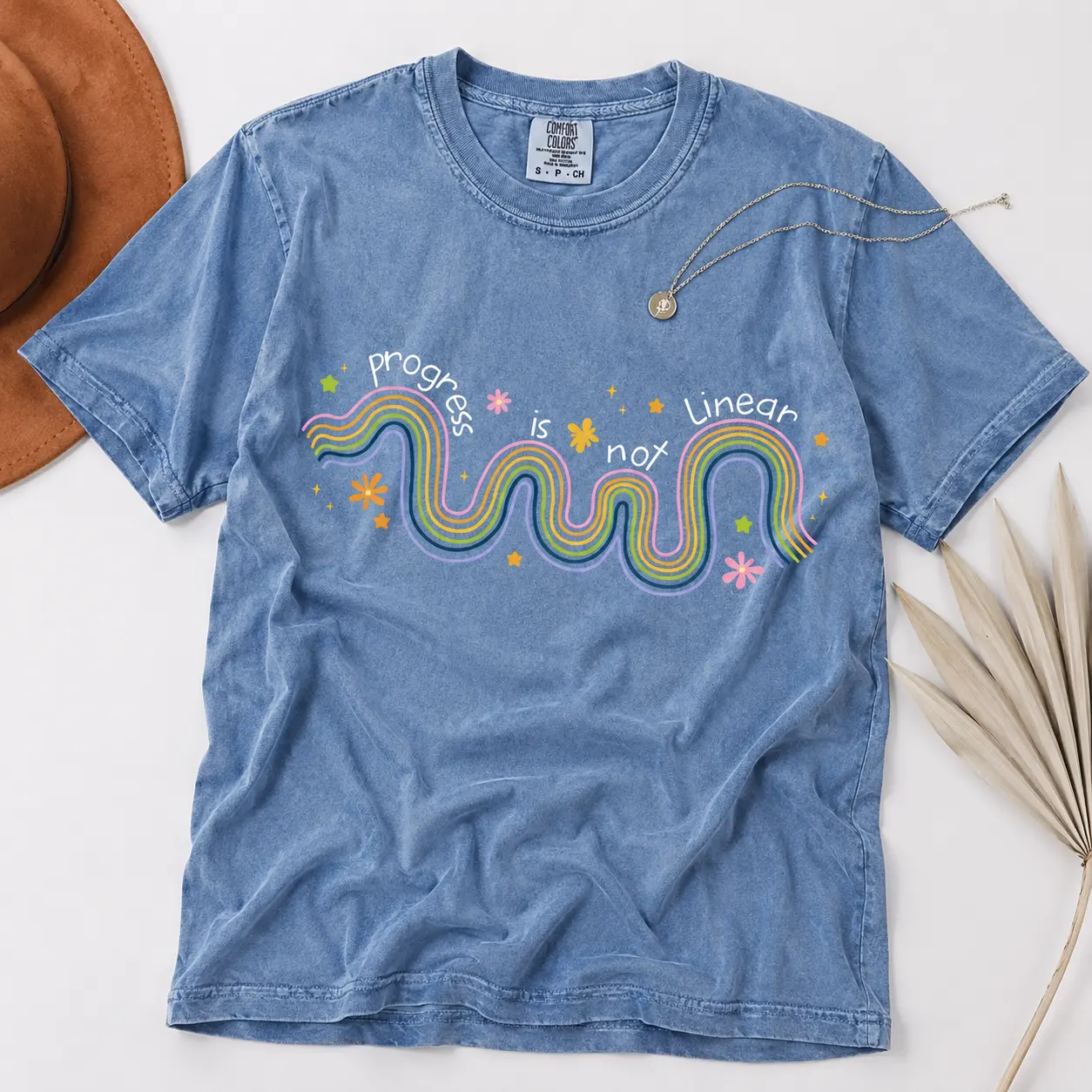 Comfort Colors Progress Is Not Linear T-Shirt, Teacher Tee, Back to School Kindergarten Shirt, Inspirational School Shirt for Educators Graphic Print - TrendWear USA
