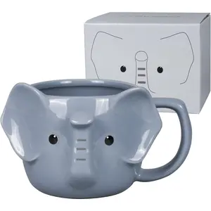 Elephant Mug 14 oz Cute Ceramic Coffee Mug 3D Porcelain  Mug for Women Kawaii Cup Elephant Gifts Christmas Gifts Housewarming Holiday Birthday Gifts for Women Mom  Men and