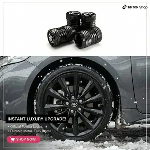 4PCS Aluminum Tire Valve Caps for Toyota Vehicles – Waterproof Dustproof Wheel Air Covers, Black